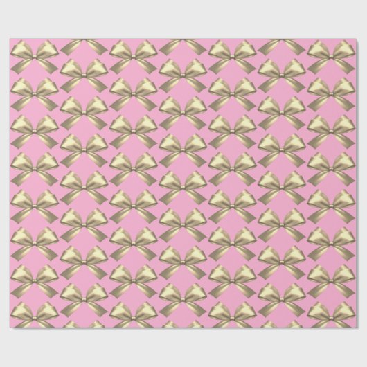 キュートピガーリーンク金ゴールドサテンエステティックボウ ラッピングペーパー (フラット)