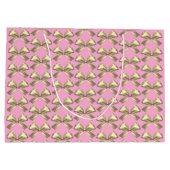 キュートピガーリーンク金ゴールドサテンエステティックボウ ラージペーパーバッグ (裏面)