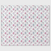 キュートピガーリーンク雪だるま | 白いクリスマス ラッピングペーパー (フラット)