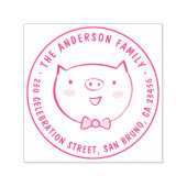 キュートピグカスタムファミリー名ラウンド差出人住所 セルフインキングスタンプ (デザイン)