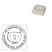 キュートピグカスタムファミリー名ラウンド差出人住所 ラバースタンプ (押印)