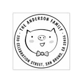 キュートピグカスタムファミリー名ラウンド差出人住所 ラバースタンプ (インプリント)