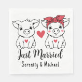 キュートピグカントリーウェディングファームたった今結婚しました スタンダードランチョンナプキン (正面)