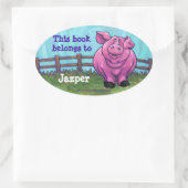 キュートピグパーソナライズされたブックプレート 楕円形シール (バッグ)