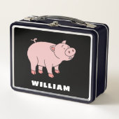 キュートピグパーソナライズされた名前をカスタムする新学期 メタルランチボックス (正面)