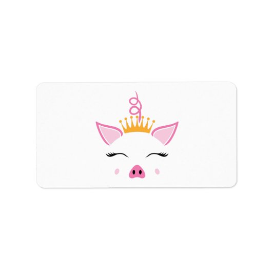 キュートピグプリンセスクラウンオン差出人住所 ラベル (正面)