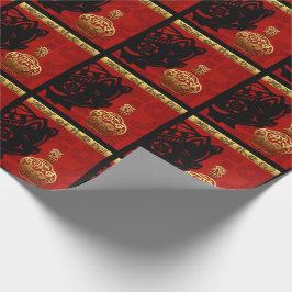 キュートピグ中国のイヤー〔占星術の〕十二宮図誕生日ギフト紙 ラッピングペーパー