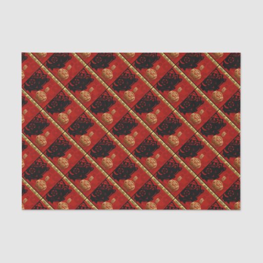 キュートピグ中国のイヤー〔占星術の〕十二宮図誕生日ティッシュペーパー 薄葉紙 (正面)