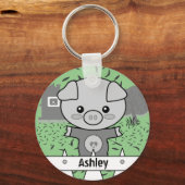 キュートピグ名前をカスタムする&イニシャル キーホルダー (正面)