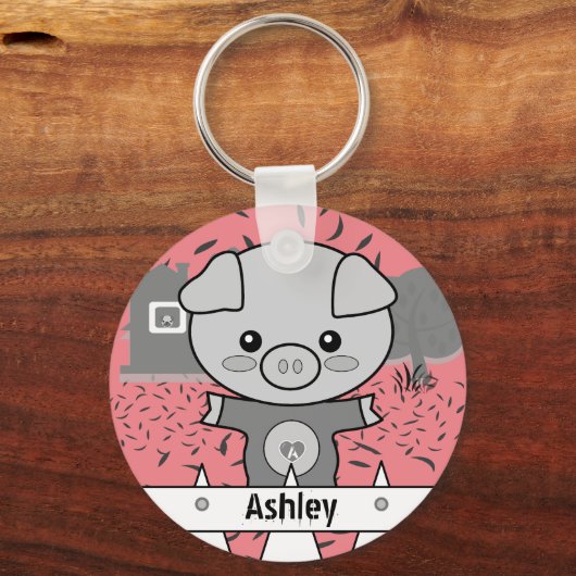 キュートピグ名前をカスタムする&イニシャル キーホルダー (正面)