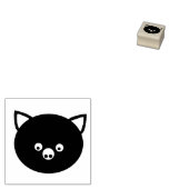 キュートピグ顔ウッドアートスタンプ ラバースタンプ (押印)