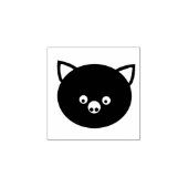 キュートピグ顔ウッドアートスタンプ ラバースタンプ (インプリント)