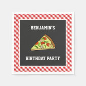 キュートピザ子供の誕生日パーティー紙 スタンダードカクテルナプキン (正面)