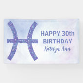 キュートピッセスパーパーソナライズされたプルハッピーバースデー 横断幕 (横)