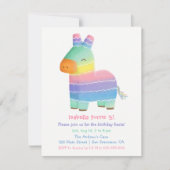 キュートピナタメキシコフィエスタ子供の誕生日パーティー 招待状 (正面)