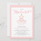 キュートピモダンックツバレリーナバレエガールベビー 招待状 (正面)