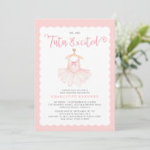 キュートピモダンックツバレリーナバレエガールベビー 招待状 (スタンド正面)