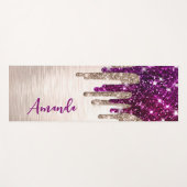 キュートピモダンックレッドグリッタードリップスモノグラム ヨガマット (正面(横))