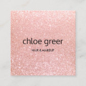 キュートピモダンンクグリッター美しいサロン スクエア名刺 (正面)