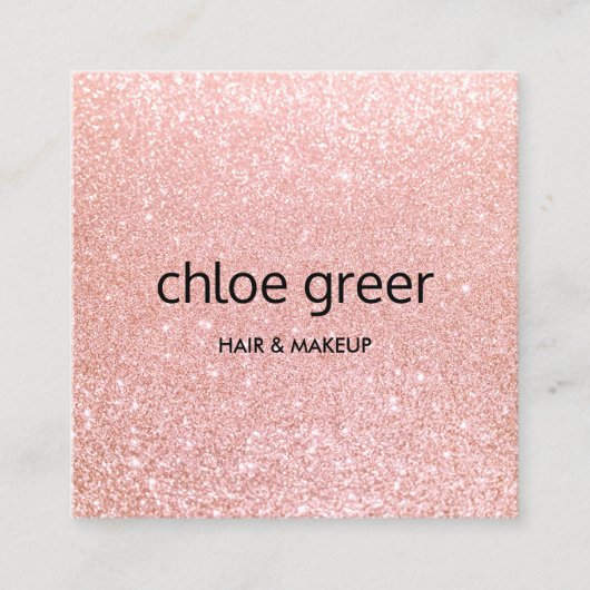 キュートピモダンンクグリッター美しいサロン スクエア名刺 (正面)