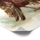 キュートピルグリムターキーパンプキン紅葉 ポスター (角)