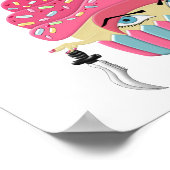 キュートピンクかわいいカップケーキアートハローウィンパーティ ポスター (角)