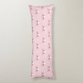 キュートピンクかわいいピグイラストレーション ボディピロー (裏面 (縦))