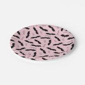 キュートピンクこうもりハローウィンパーティ ペーパープレート (アングル)