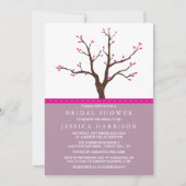 キュートピンクさくらんぼブロッサムツリーブライダルシャワー 招待状 (正面)