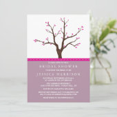キュートピンクさくらんぼブロッサムツリーブライダルシャワー 招待状 (スタンド正面)