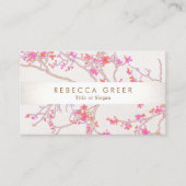 キュートピンクさくらんぼ花フローラ美しい 名刺 (正面)