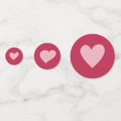 キュートピンクと赤いハートドードル紙吹雪 コンフェッティ (正面)