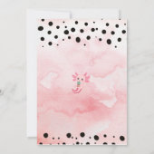 キュートピンクアクソロテルボバティー誕生日招待状 招待状 (裏面)