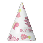 キュートピンクアクソロトルカートゥーン子供の誕生日 パーティーハット (左)