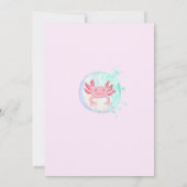 キュートピンクアクソロトルガールズバースデーパーティー招待状 招待状 (裏面)