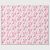 キュートピンクアクソロトルボバティーガールズバースデーパーティー ラッピングペーパー (フラット)