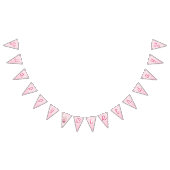 キュートピンクアクソロトルボバティーガール誕生日 バンティングフラッグ (全)