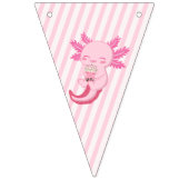 キュートピンクアクソロトルボバティーガール誕生日 バンティングフラッグ (第1の旗)