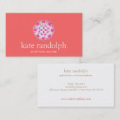 キュートピンクアンドコーラルロータス美しいサロンとスパ 名刺 (正面/裏面)