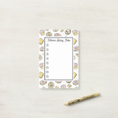 キュートピンクイエロースウィートベーキングトリートドードル ポストイット (デスク上)