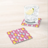 キュートピンクイースターバニーラビット紙コースター ペーパーコースター (インサイチュ)