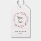 キュートピンクウィローハッピーイースター ギフトタグ