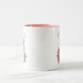 キュートピンクウィンター雪だるまクリスマス ツートーンマグカップ (中央)