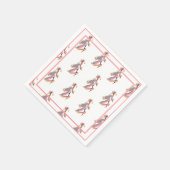 キュートピンクウォーターカラーディバグラムスティレトス紙プラ スタンダードカクテルナプキン (角)