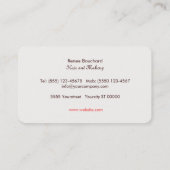 キュートピンクウォーターカラーフローラレトロ美しいスパ 名刺 (裏面)