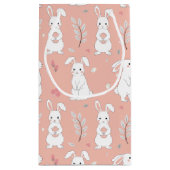 キュートピンクウサギ春 スモールペーパーバッグ (裏面)