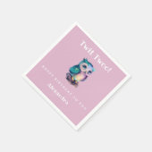 キュートピンクウッドランドフクロウ子供の誕生日 スタンダードカクテルナプキン (角)