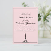 キュートピンクエッフェルタワーパリブライダルシャワー 招待状 (スタンド正面)