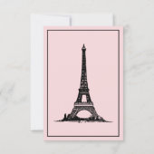 キュートピンクエッフェルタワーパリブライダルシャワー 招待状 (裏面)
