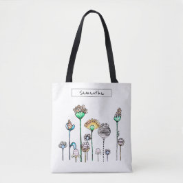 キュートピンクオレンジブルー春フローラ トートバッグ